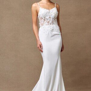 Mermaid wedding dress,off white bridal gown